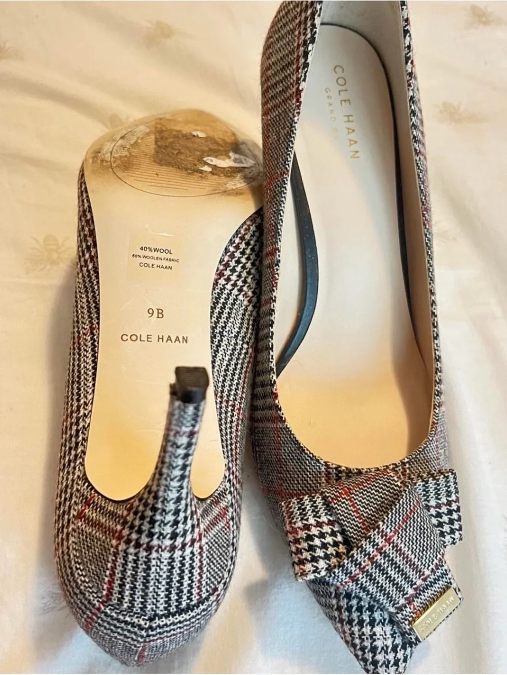 Cole Haan Plaid Bow high heels in Black, Brown, Red. + A LITTLE GIFT 🎁